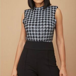 Sequence houndstooth bodysuit